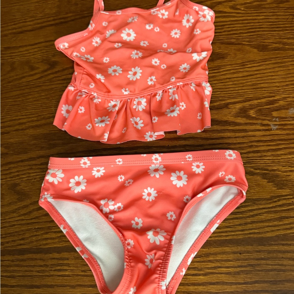 Wonder Nation Coral and White Floral Design